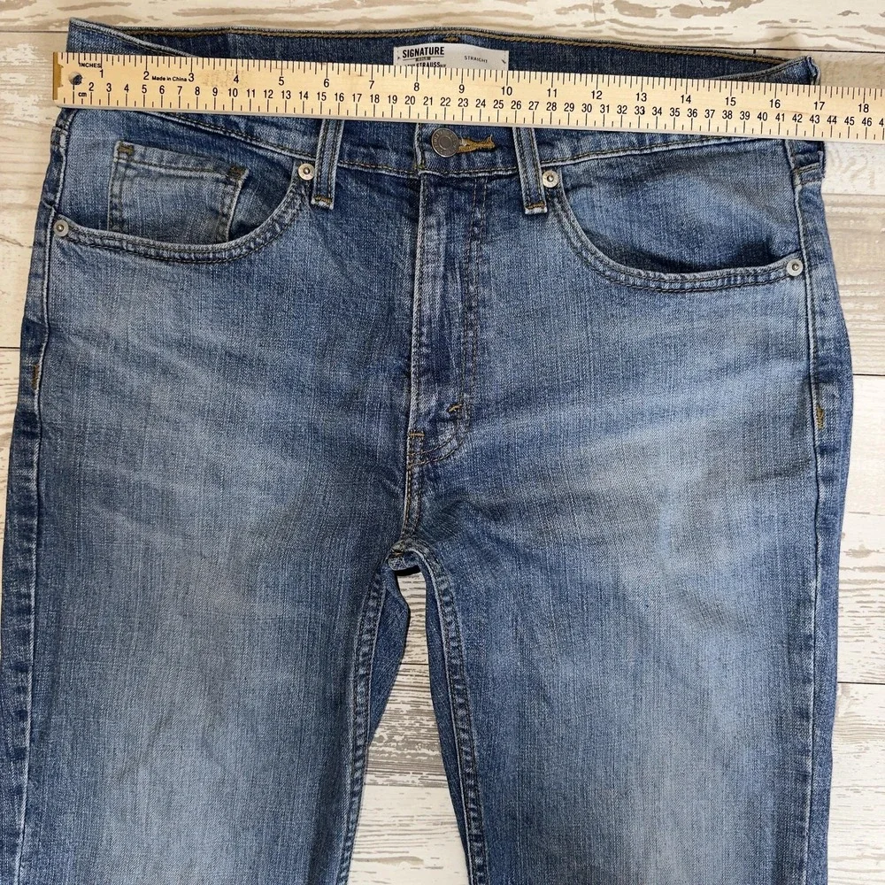 Signature Gold By Levi Strauss Jeans Mens‎ 32x30 Blue Straight Leg Denim Stretch